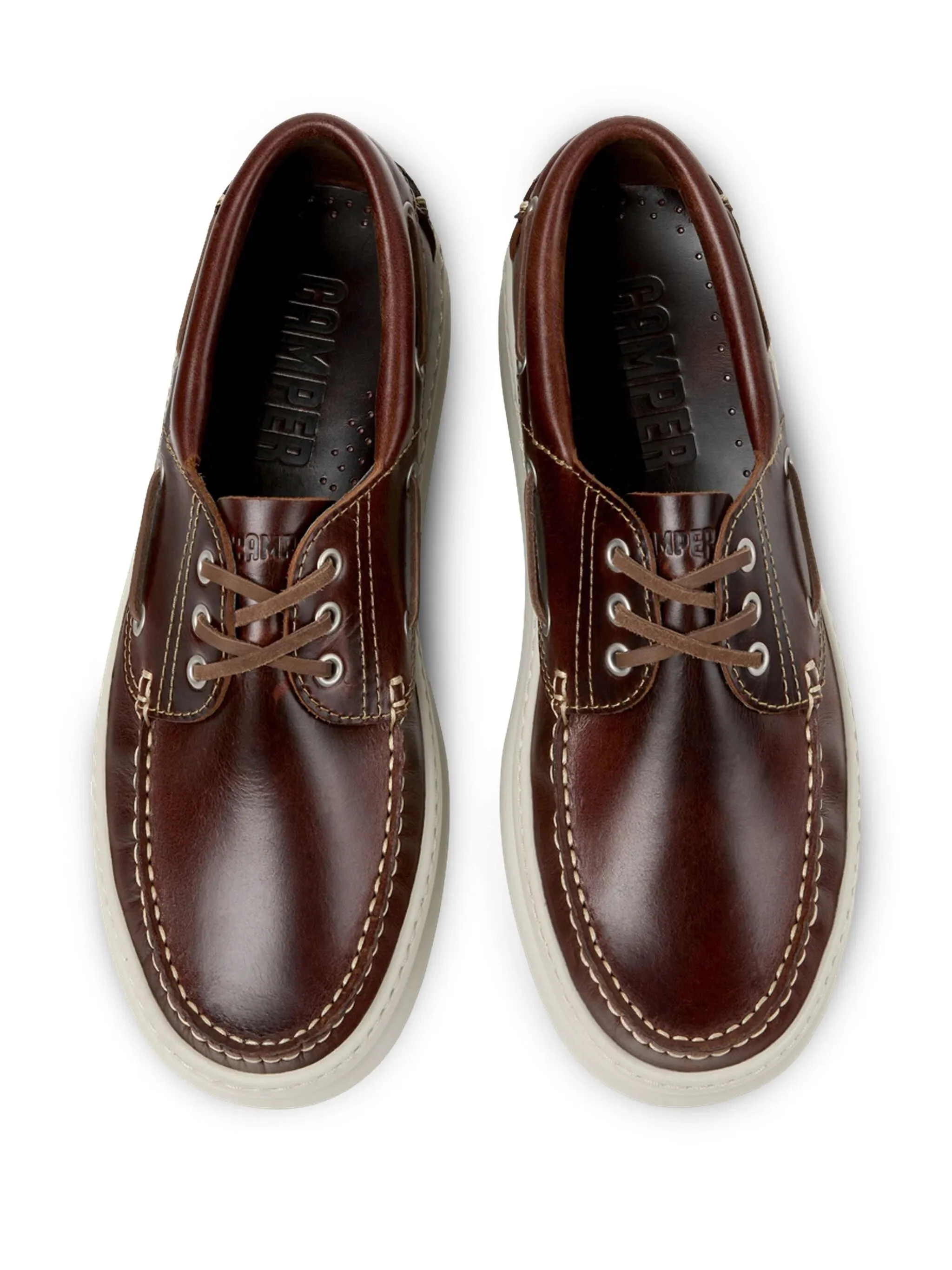 Camper - Scarpe Stringate in Pelle Marrone - Image 3