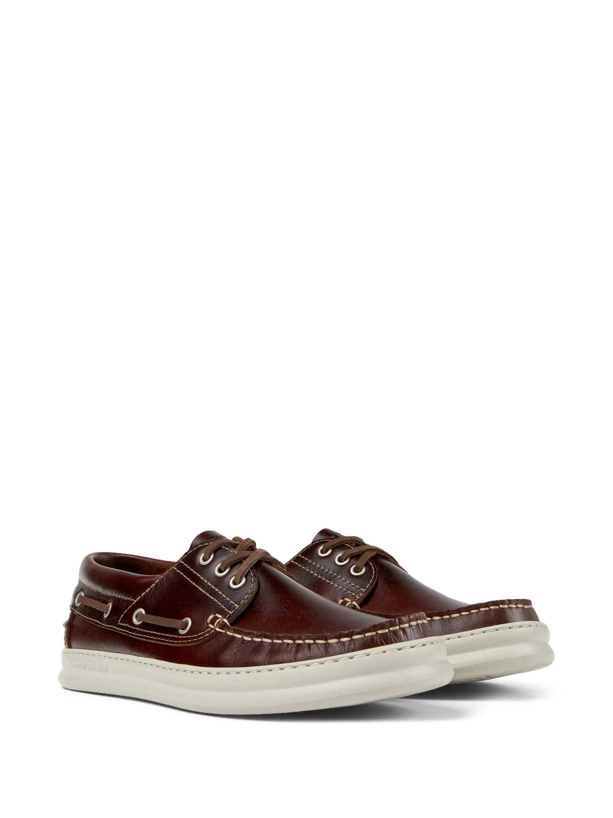 Camper - Scarpe Stringate in Pelle Marrone - Image 4