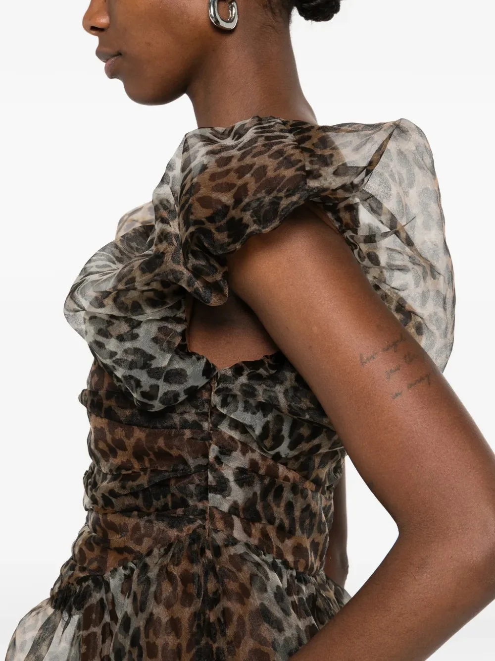 GANNI - Vestito in chiffon leopardato - Image 3
