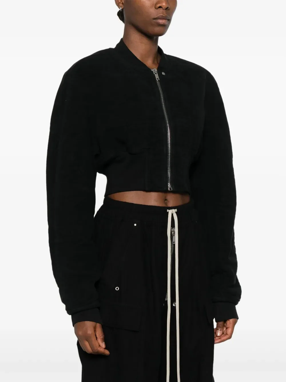 RICK OWENS - Giacca Cropped con Dettaglio Fascia - Image 3