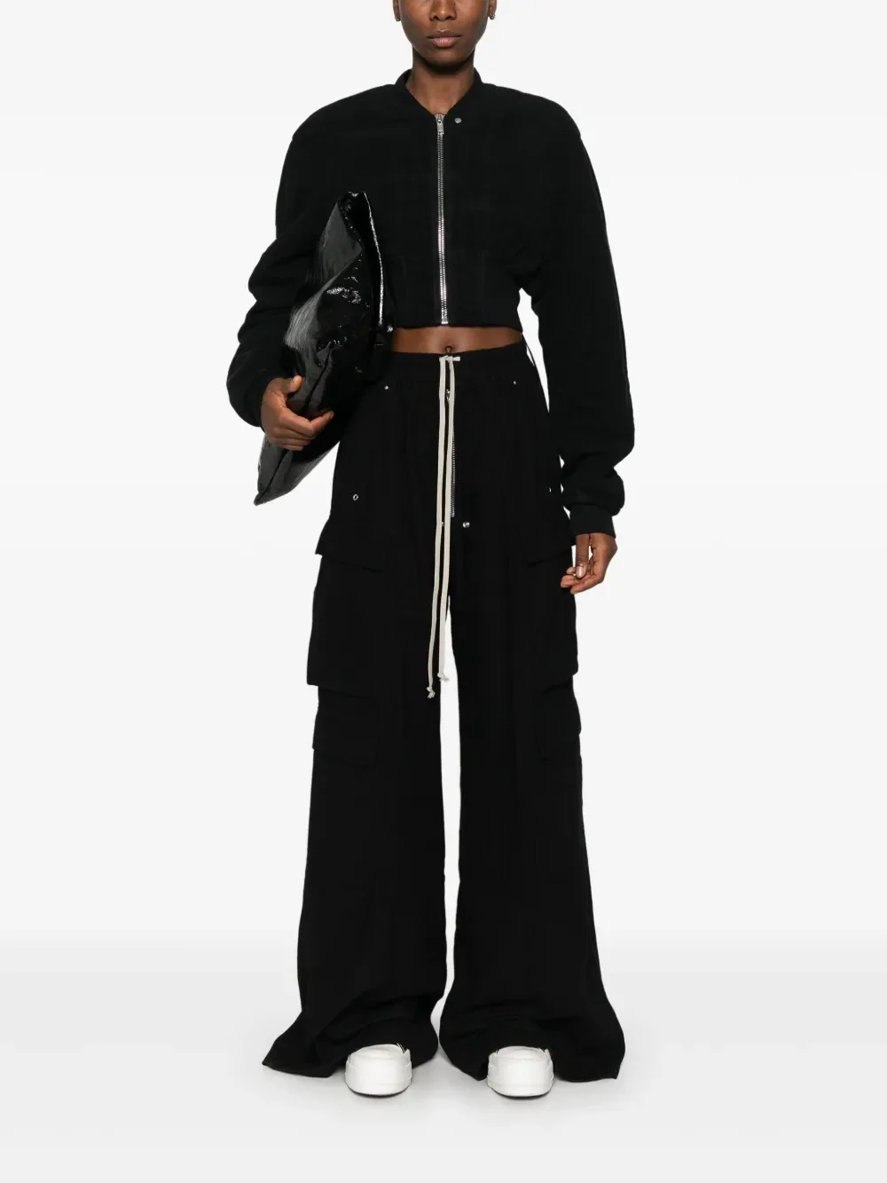 RICK OWENS - Giacca Cropped con Dettaglio Fascia - Image 4