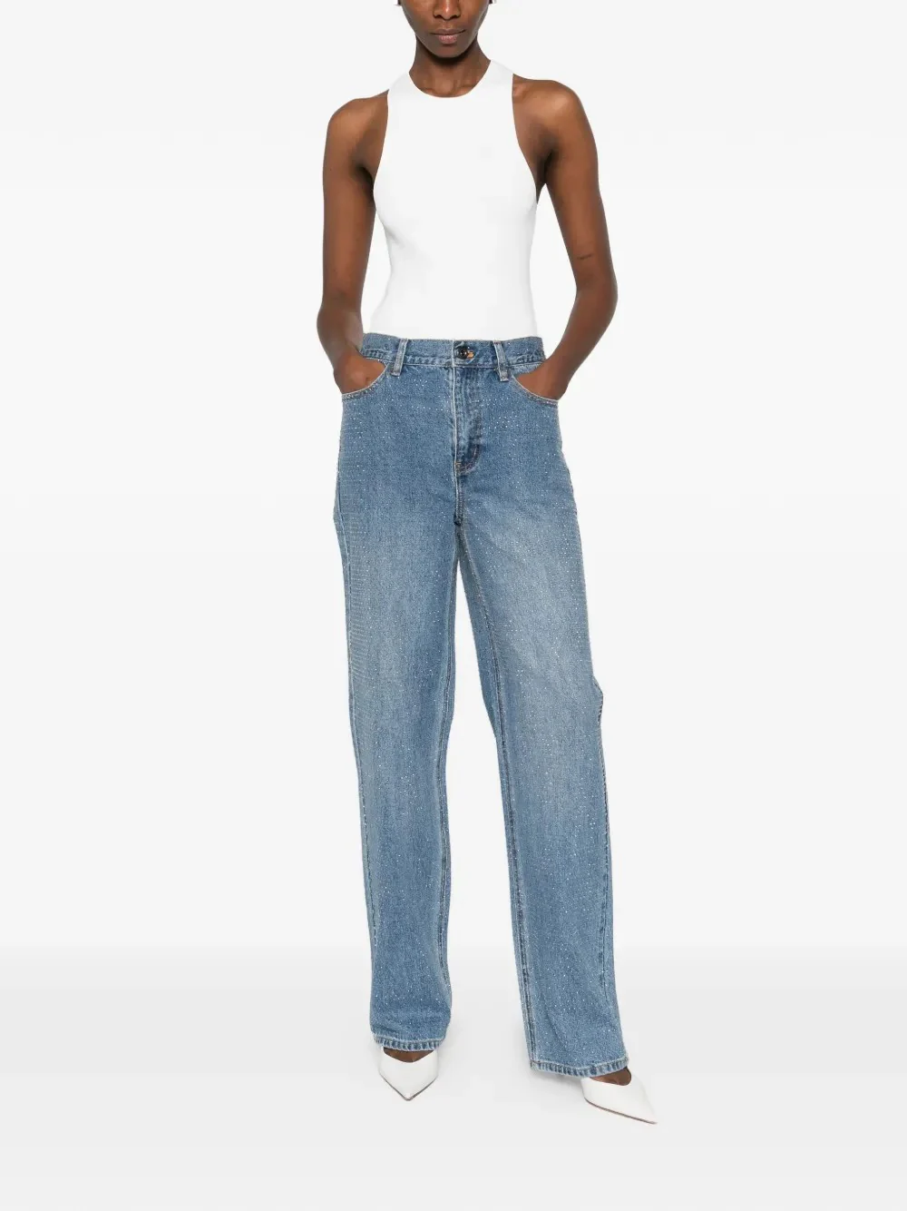 SELF-PORTRAIT: Jeans rhinestone - Image 3